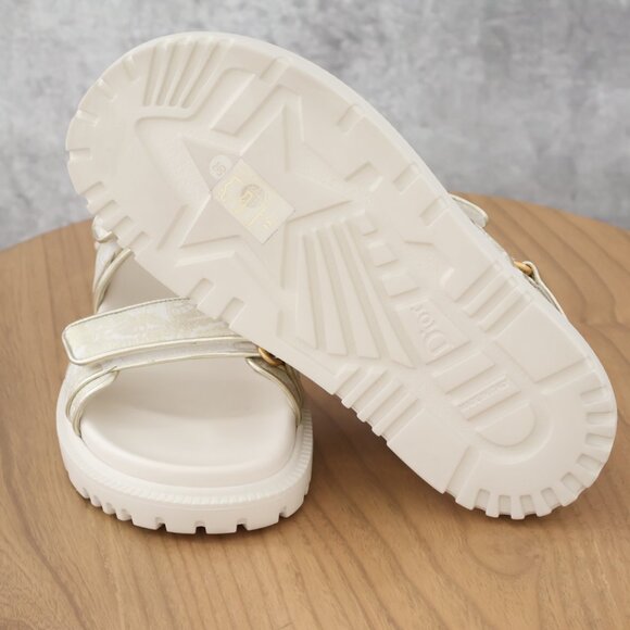 Dior Cream and Gold Sandals with Adjustable Straps - Picture 9 of 13